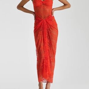 Elegant Red Lace Dress